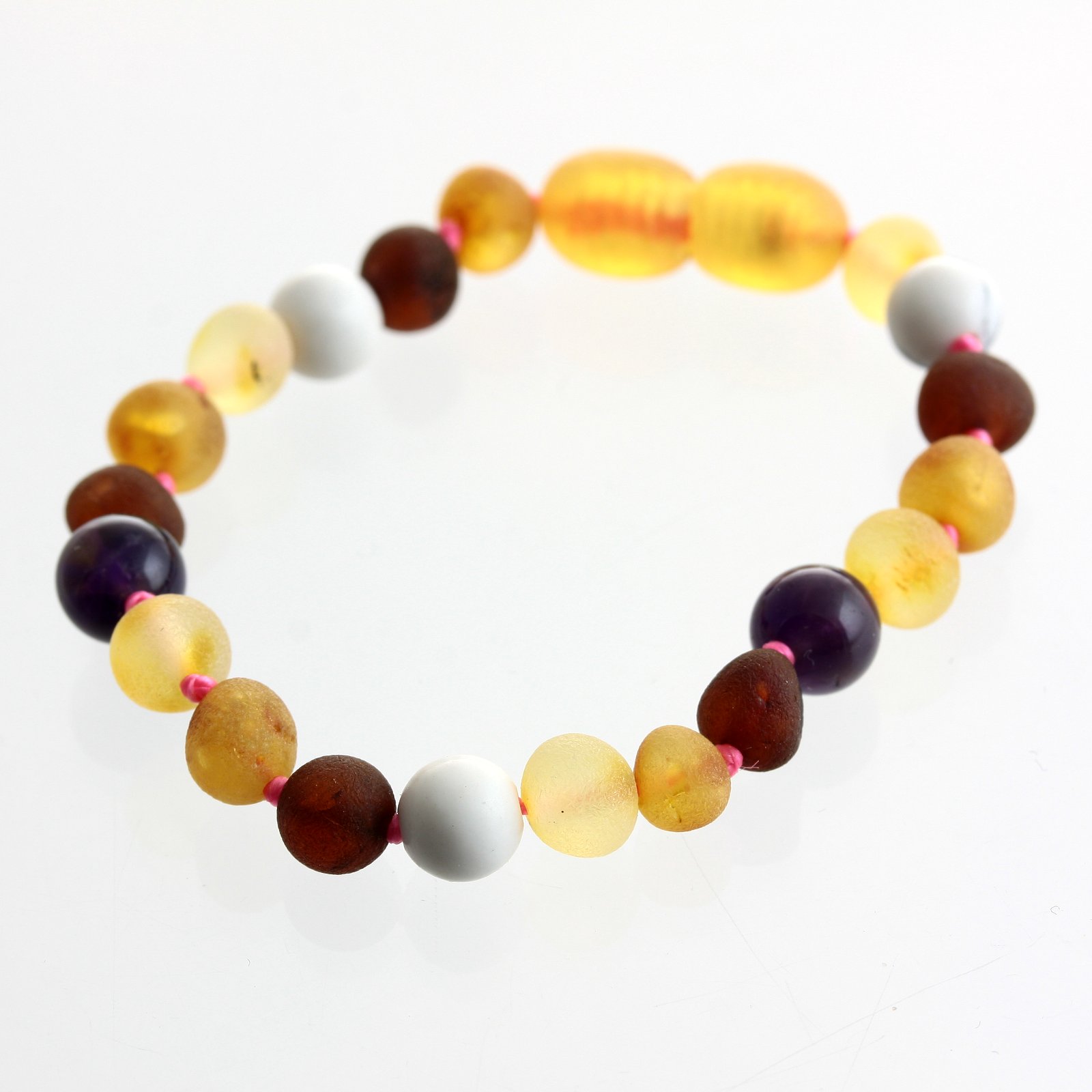 Natural Baltic Amber Raw Unpolished Beads Bracelets Lot 10 Brown Color 