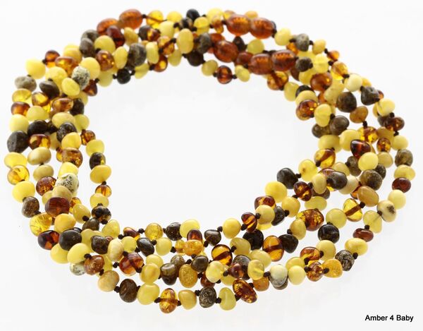 Mix Baltic Amber Teething Necklace for Baby