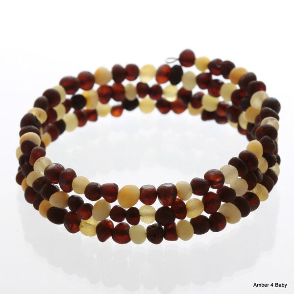 Raw Memory wire Baltic Amber Bracelet for Adults