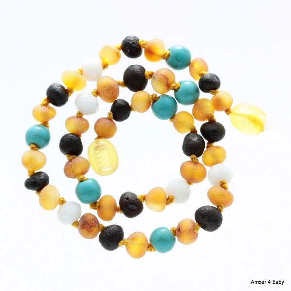 Raw Gemstone Baltic Amber Teething Necklace for Baby