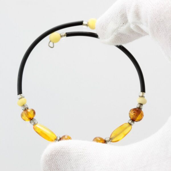 Wire Baltic Amber Bracelet for Adults