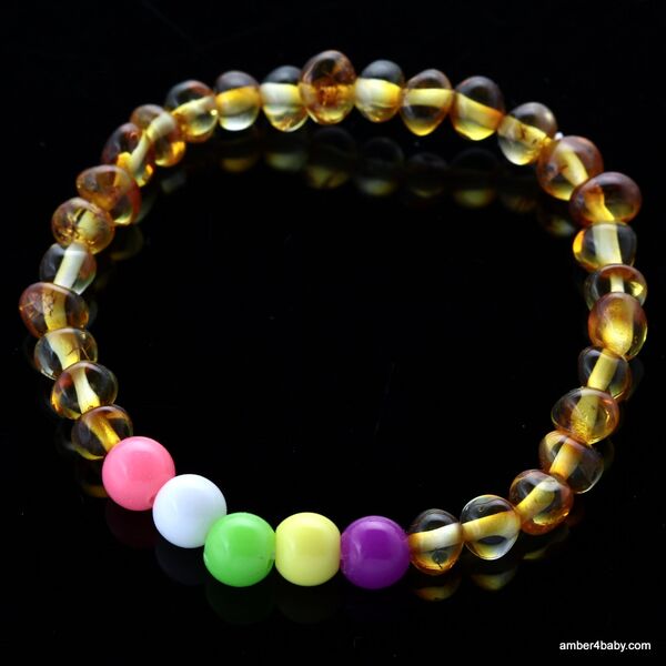 Colors Baltic Amber Teething Bracelet for Babies