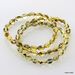 Polished OLIVE beads Baltic amber stretchy bracelet